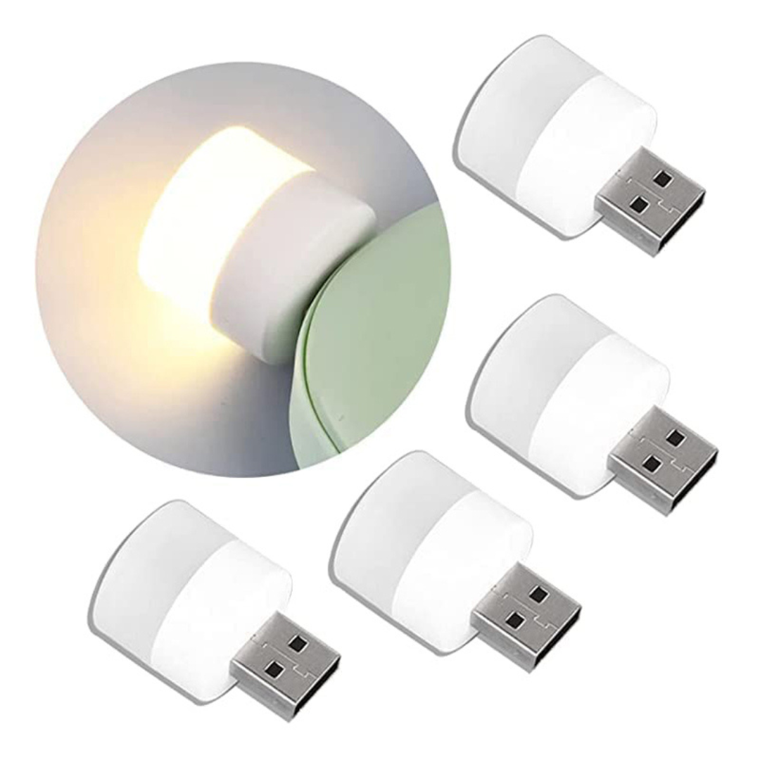 Set de 10 Mini Luz Nocturna USB Luz Cálida y Fría