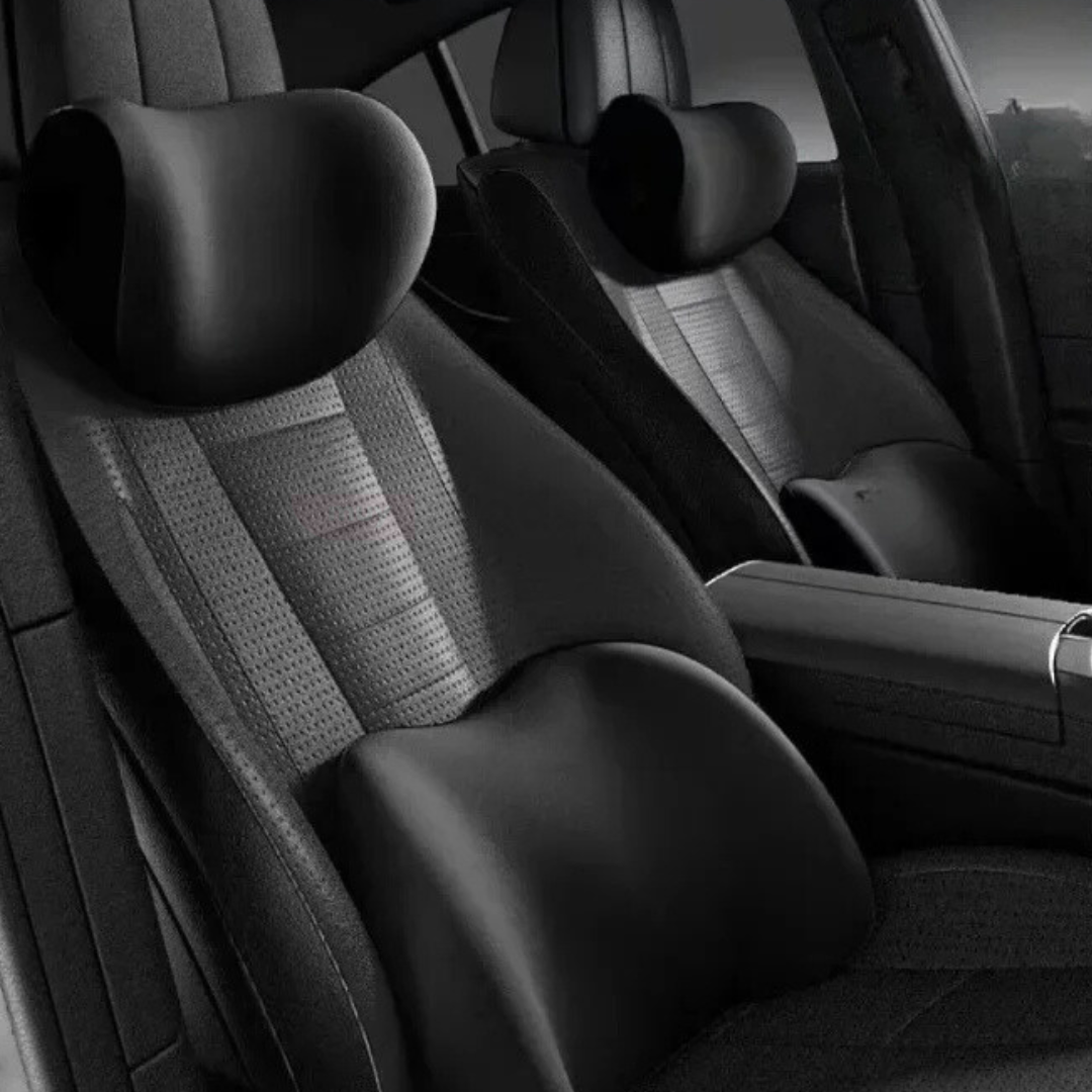 Set Almohadón Lumbar Y Reposacabezas de Espuma Viscoelástica