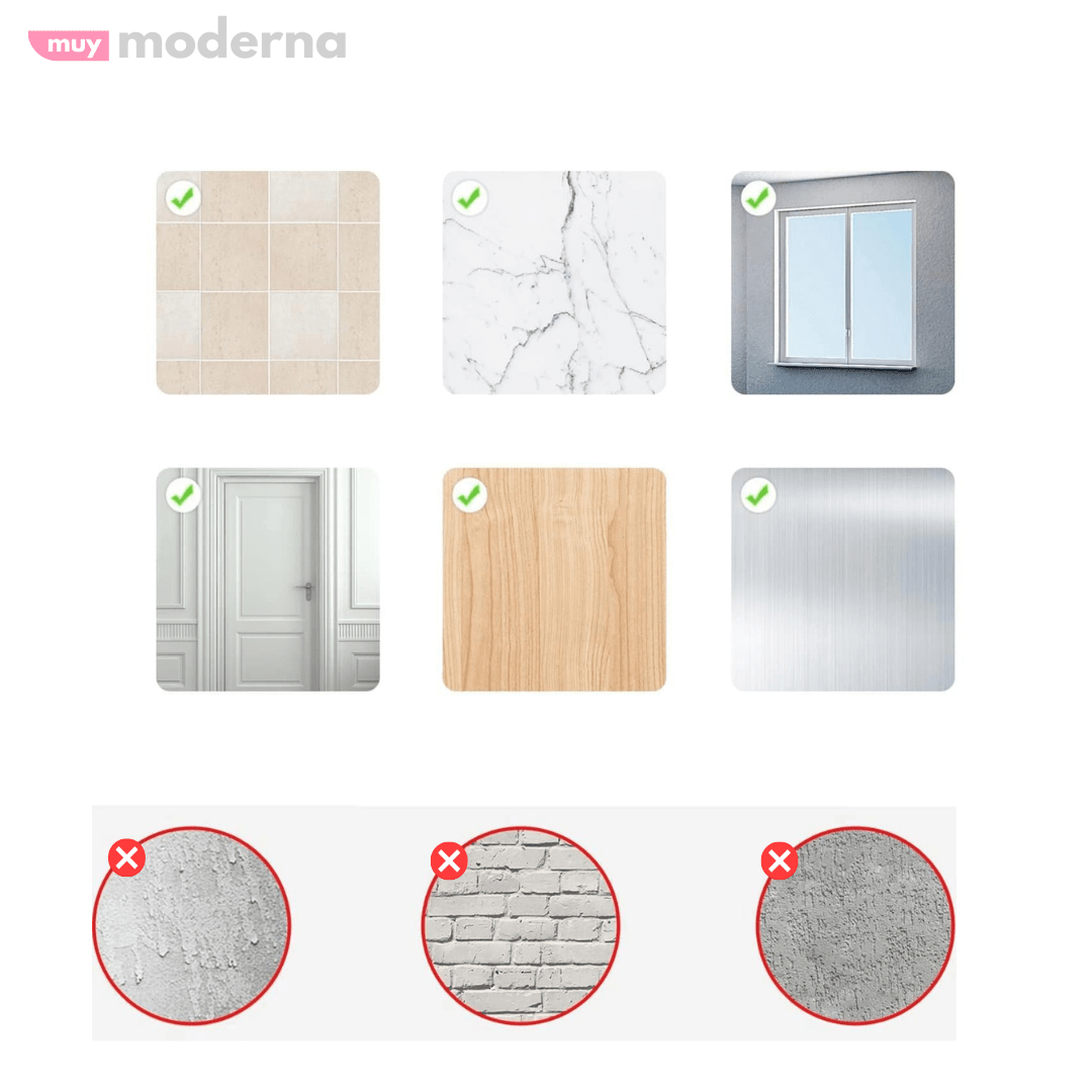 Set de 4 Soportes Adhesivos Para Montaje en Pared - Muy Moderna Uruguay