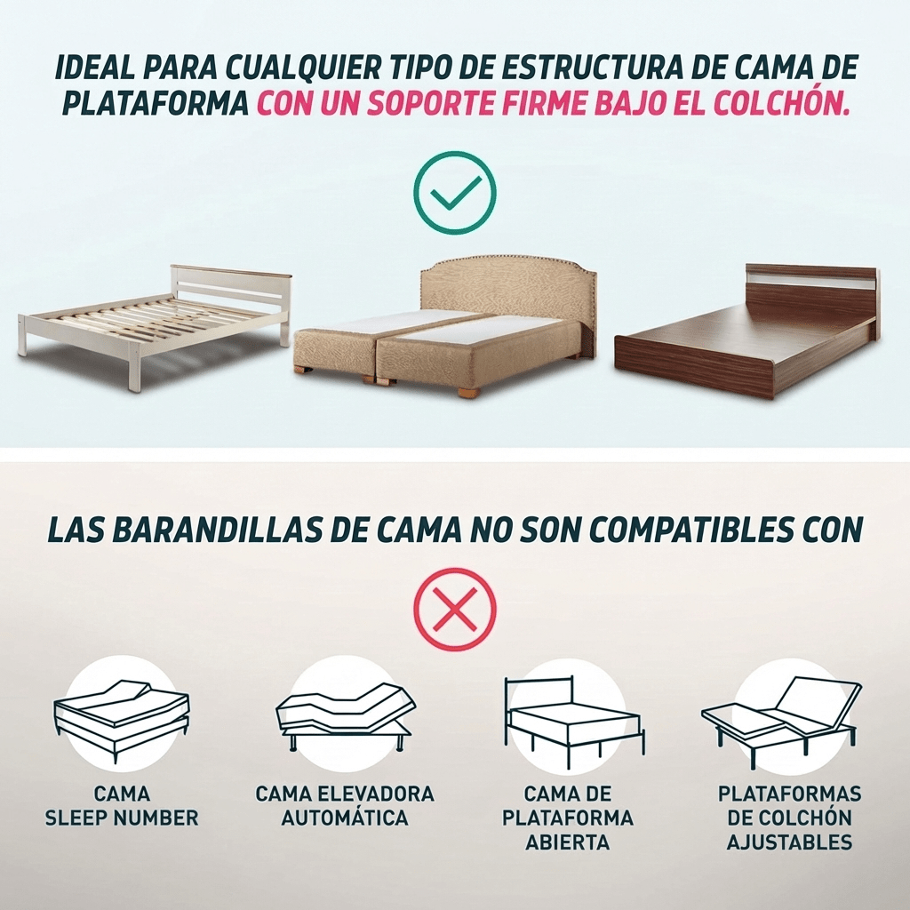 Pasamanos de Cama con Luz LED - Muy Moderna Uruguay