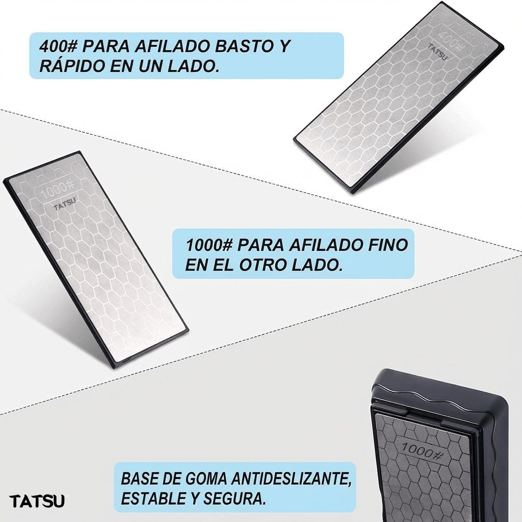 Piedra De Afilar Diamantada Doble Cara Para Cuchillos TATSU - Muy Moderna Uruguay