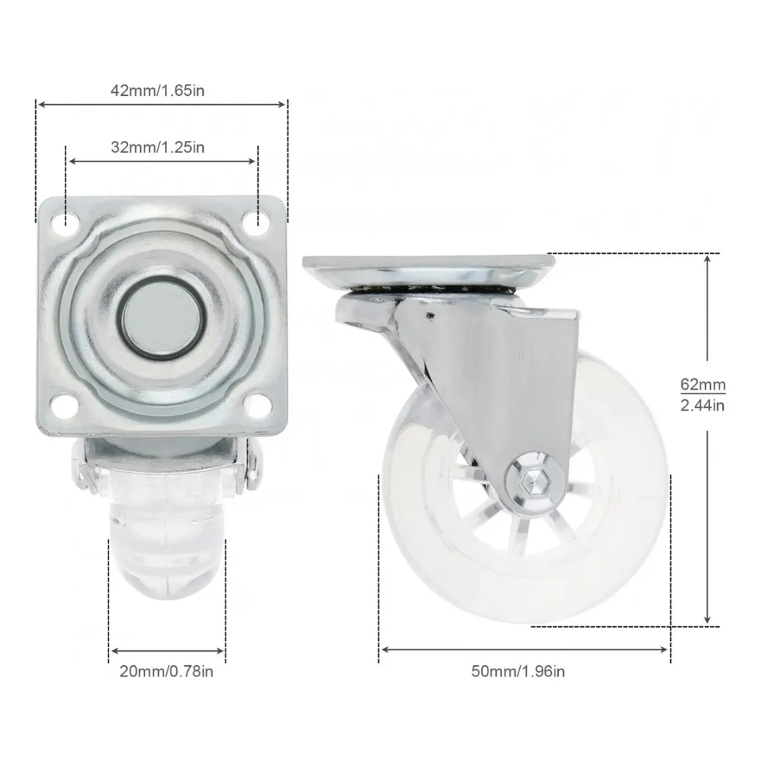 Kit De 4 Ruedas De Silicona Para Muebles Con Freno