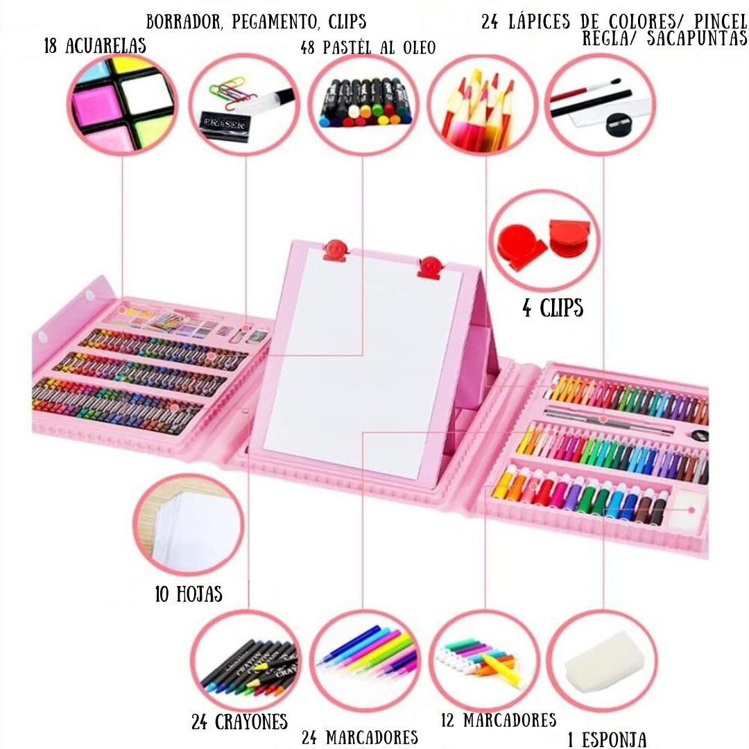 Kit Maletin De Arte Escolar 208 Piezas - Muy Moderna Uruguay