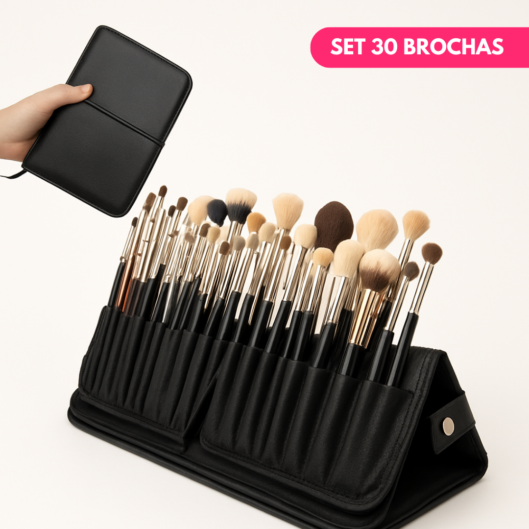 Set de 30 Brochas de Maquillaje Profesional con Estuche