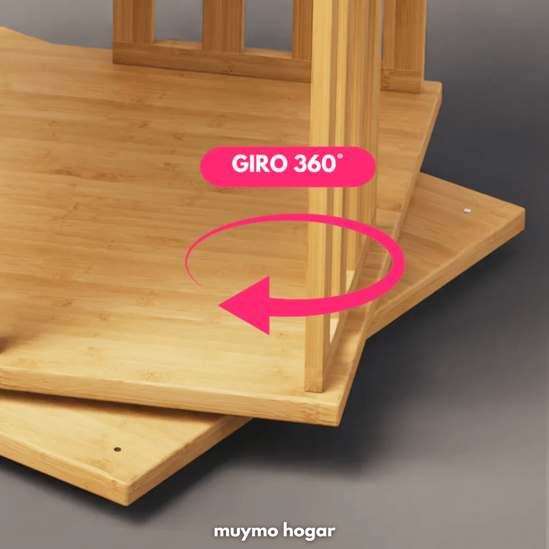 Estanteria de Bambu Giratoria - muymo hogar
