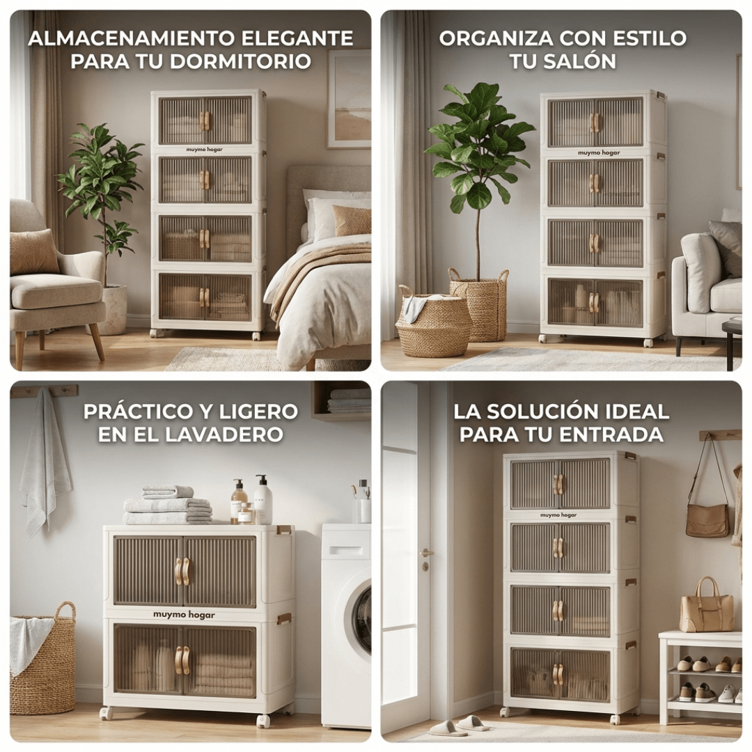 Set De 4 Cajas Organizadoras Apilables - Muymo Hogar - Muy Moderna Uruguay