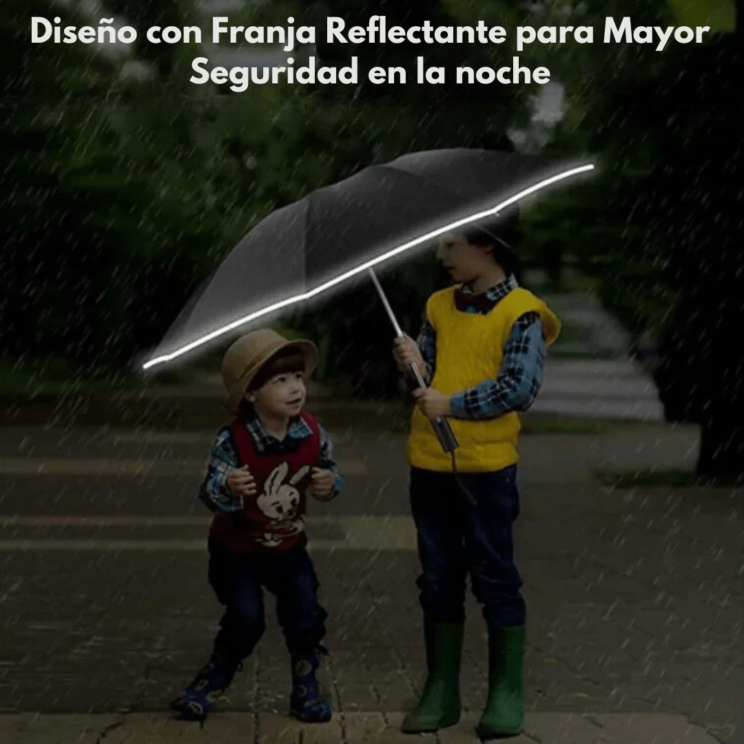 Paraguas Invertido Plegable, Antiviento, con Franja Reflectante y Protección UV - Muy Moderna Uruguay