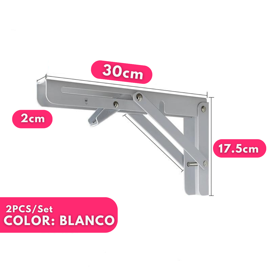 Juego De 2 Ménsulas Rebatibles Acero Inoxidable