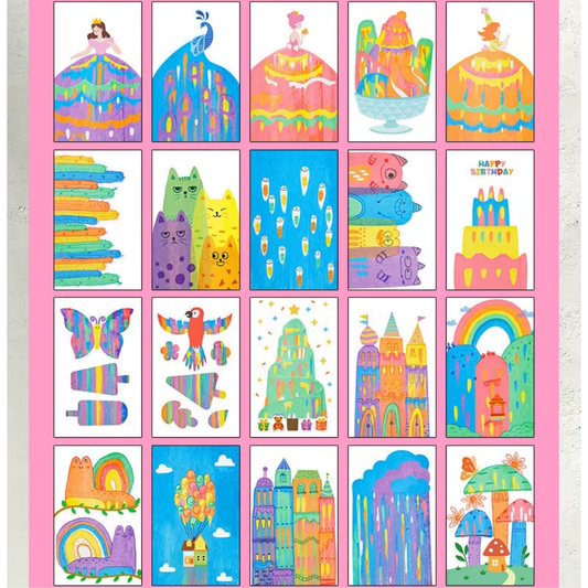 Kit Scratch Arcoíris 20 Tarjetas para Raspar - Manualidad Creativa Infantil