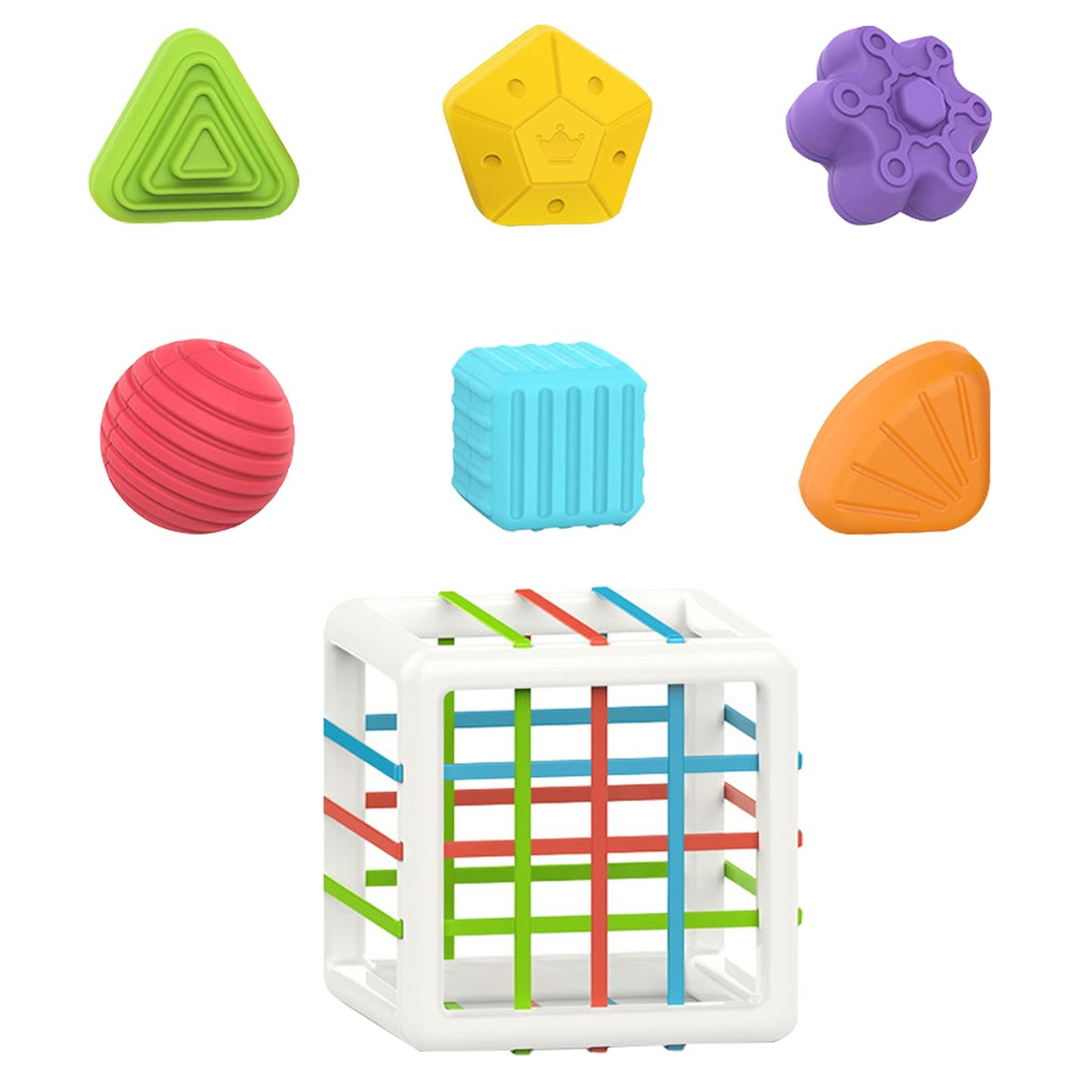 Cubo Didáctico Montessori con Formas de Encastre