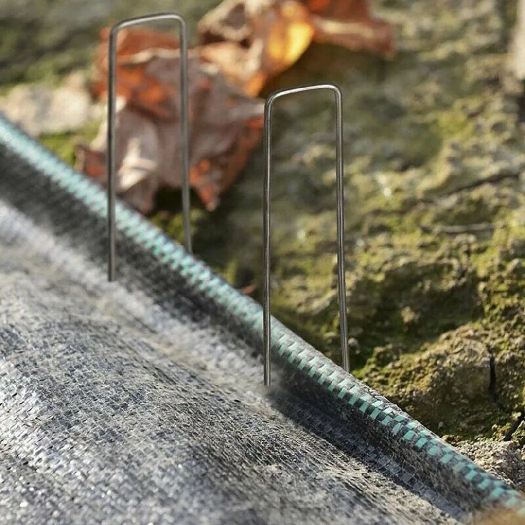 Pack De 100 Grampas Estacas Galvanizadas Para Tejido Y Jardín