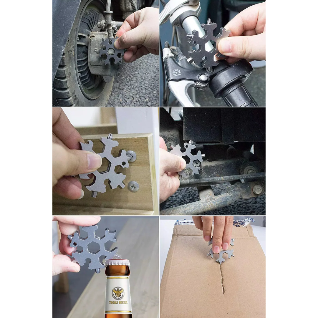 Llave Multifunción 18 en 1 Estilo Copo de Nieve