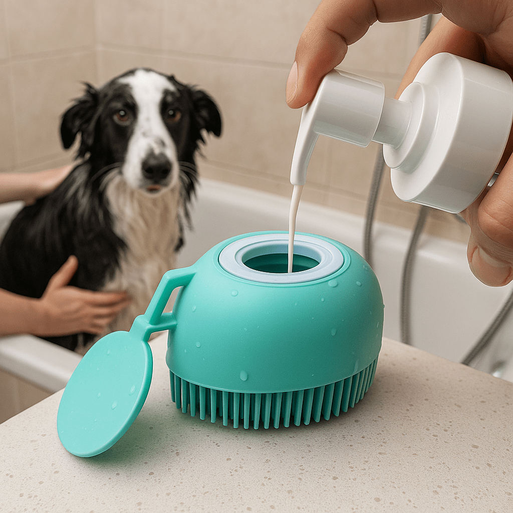 Cepillo para Bañar Mascotas con Dispensador de Jabón - Muy Moderna Uruguay