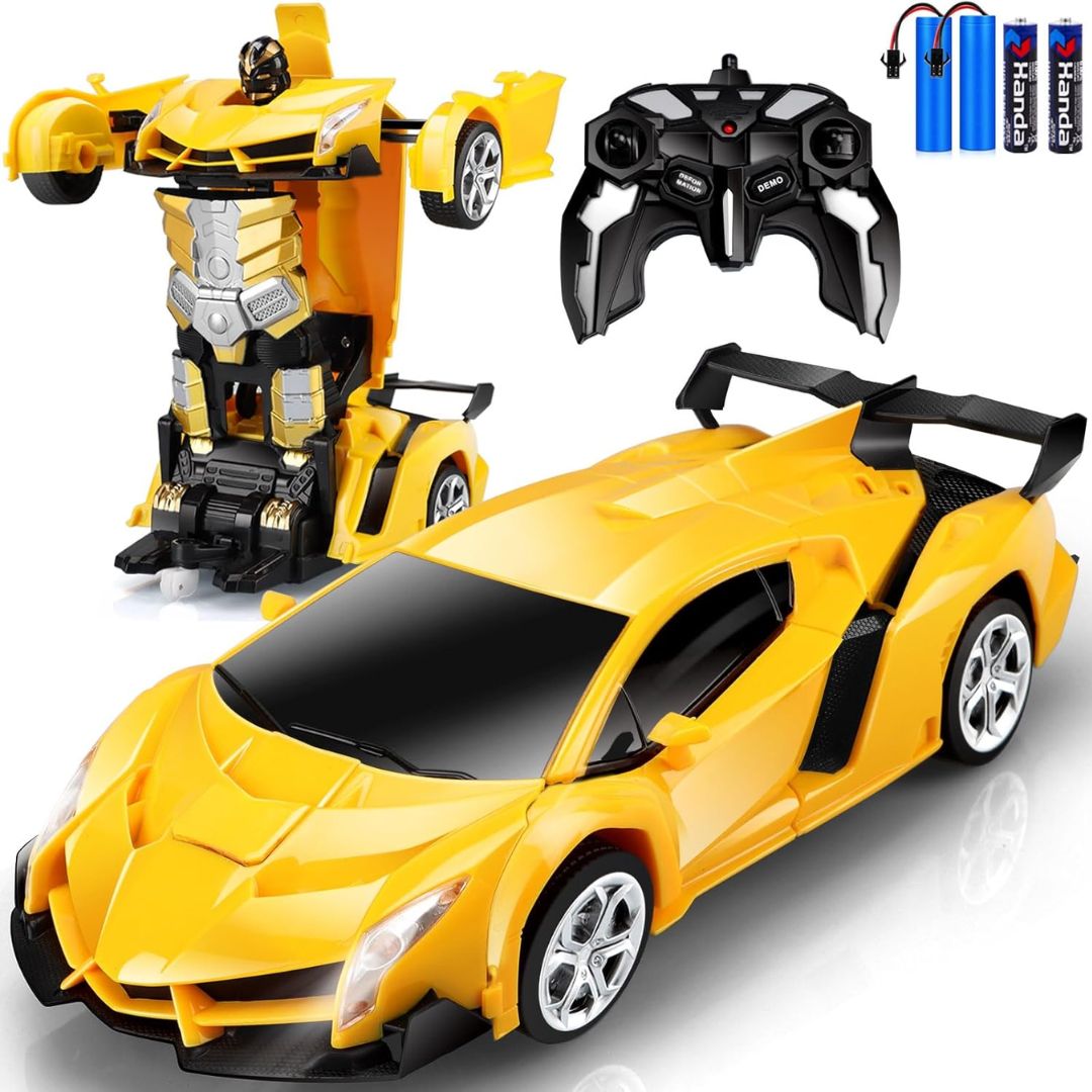 Auto Transformable en Robot Control Remoto Con Luz Y Sonido