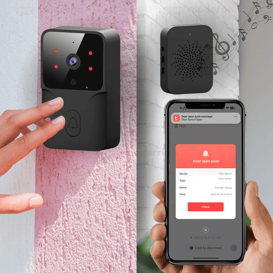Timbre Con Cámara Y Micrófono Wifi Eléctrico Aplicación Tuya - Muy Moderna Uruguay