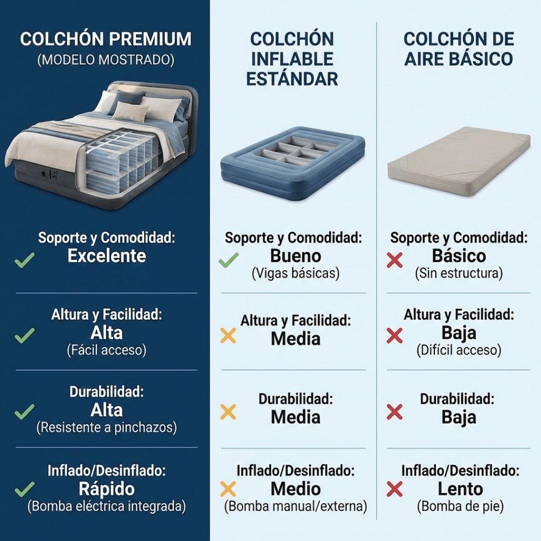 Colchón AutoInflable 2 Plazas Con Respaldo - Muy Moderna Uruguay