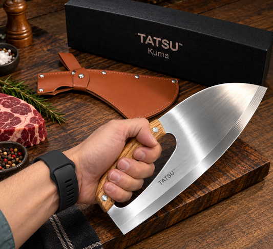 Cuchillo Chef Ergonómico TATSU Kuma con Funda de Cuero