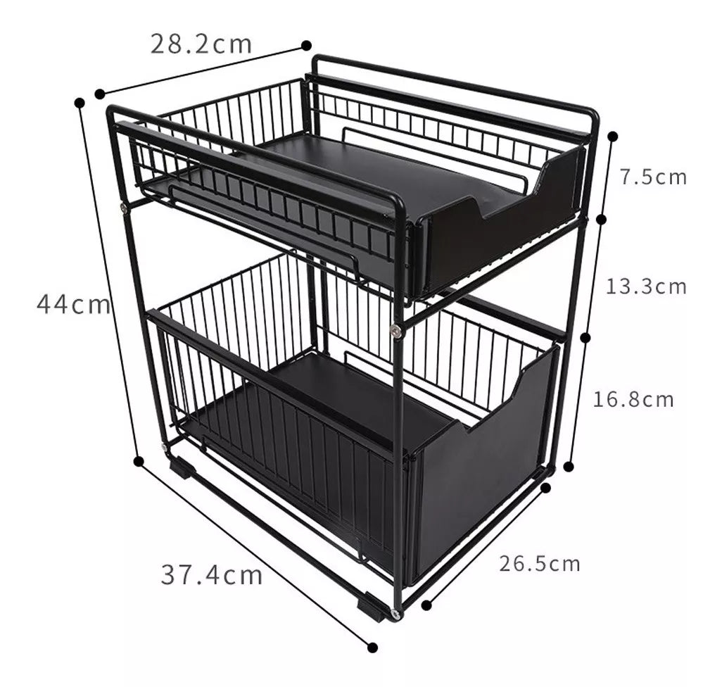 Organizador de Cocina y Baño - ¡Con canastos deslizantes!