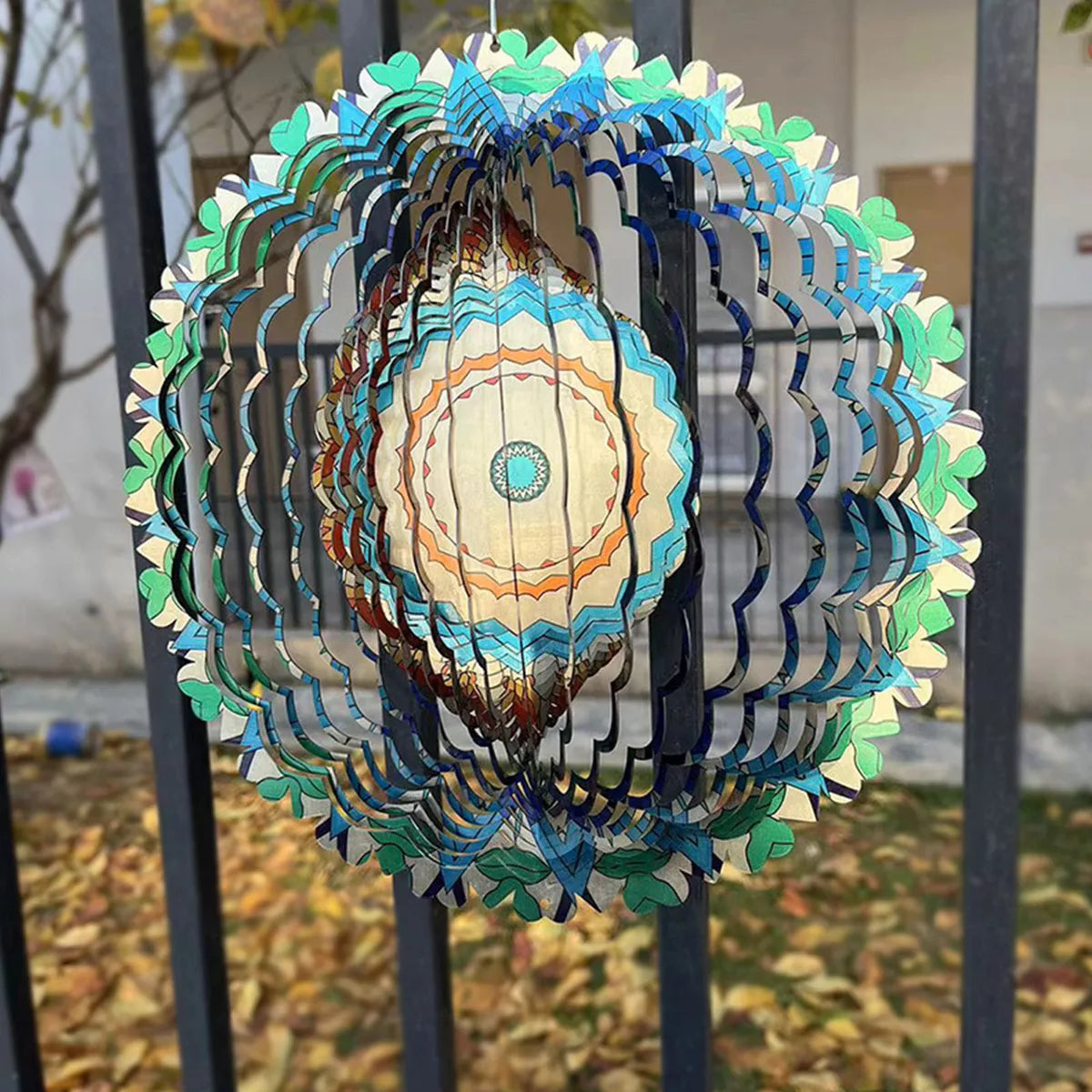 Adorno Giratorio de Jardín con Forma de Mandala