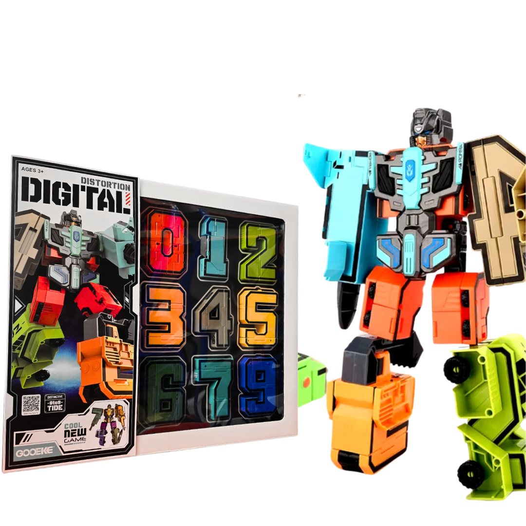 Juego De Números Transformables En Vehículos Y Robot