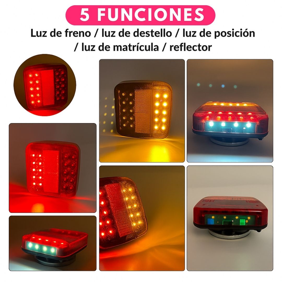 Faroles Trailer Luz Led Potente Trasera Inalámbrica