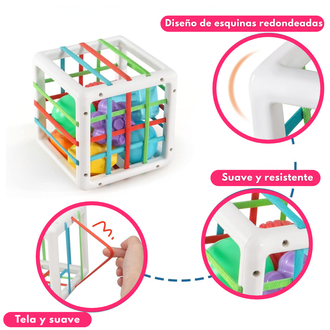 Cubo Didáctico Montessori con Formas de Encastre