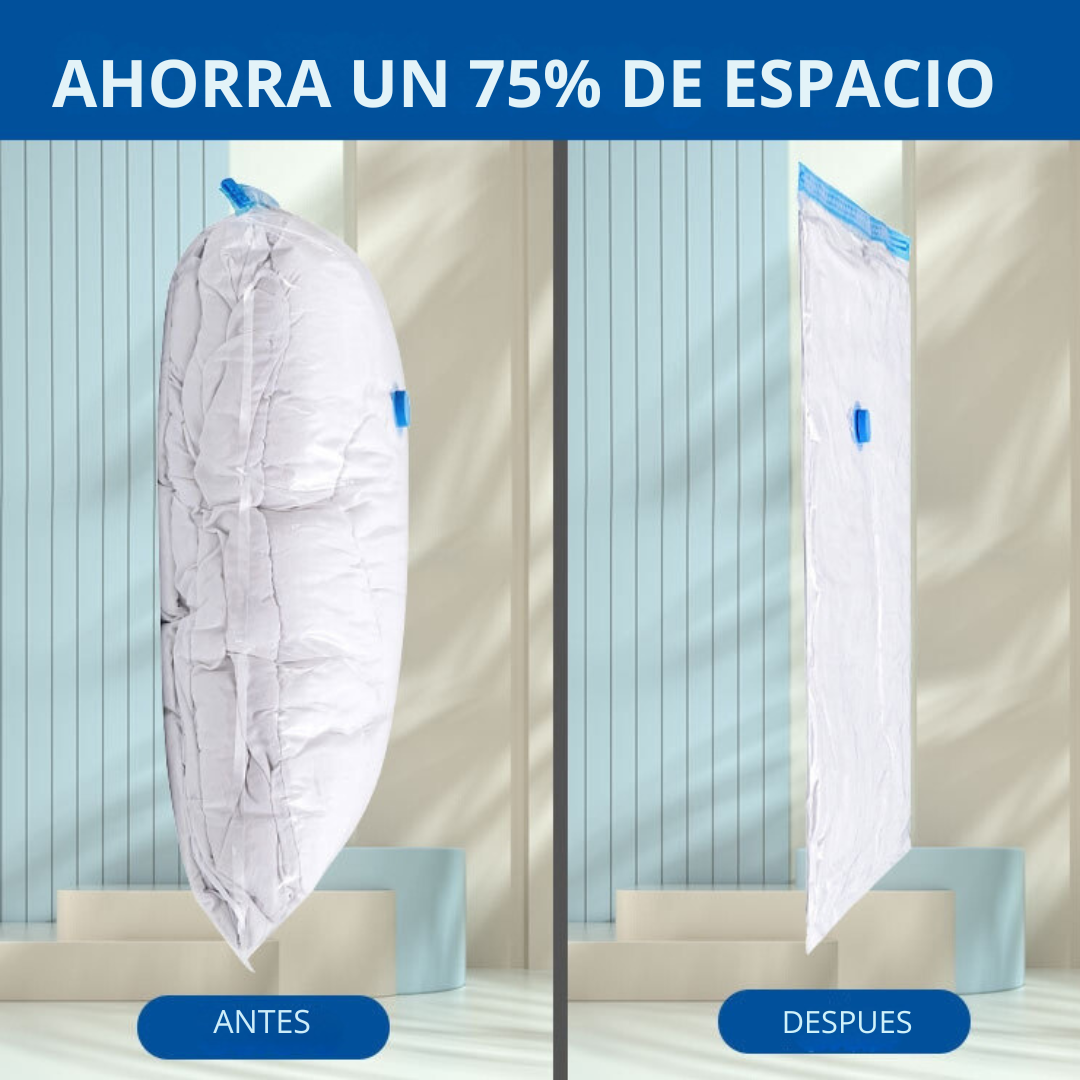 Kit de Bolsas para Guardar Ropa al Vacío + Aspirador