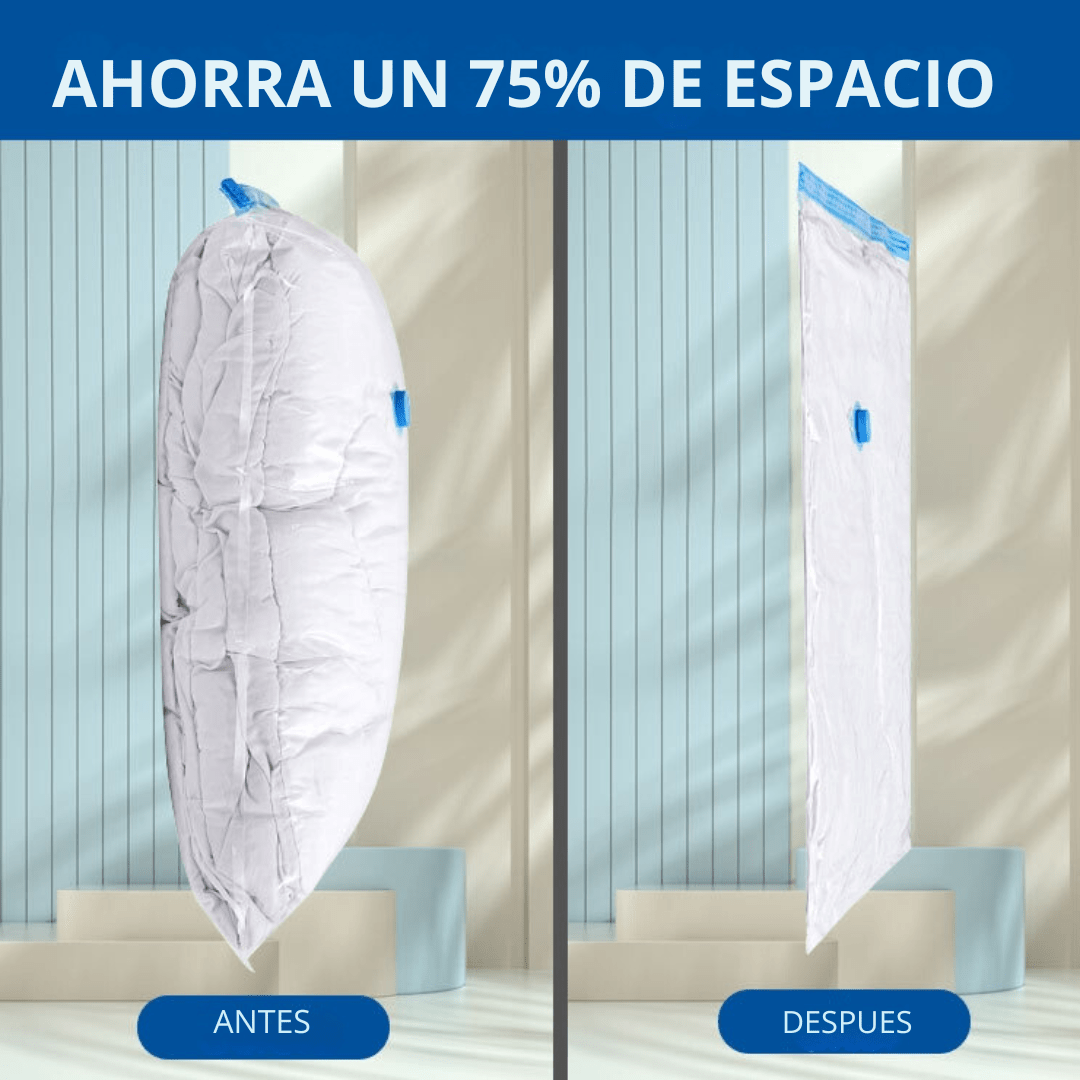 Kit de Bolsas para Guardar Ropa al Vacío + Aspirador - Muy Moderna Uruguay