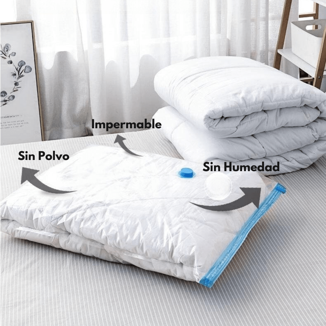Kit de Bolsas para Guardar Ropa al Vacío + Aspirador - Muy Moderna Uruguay