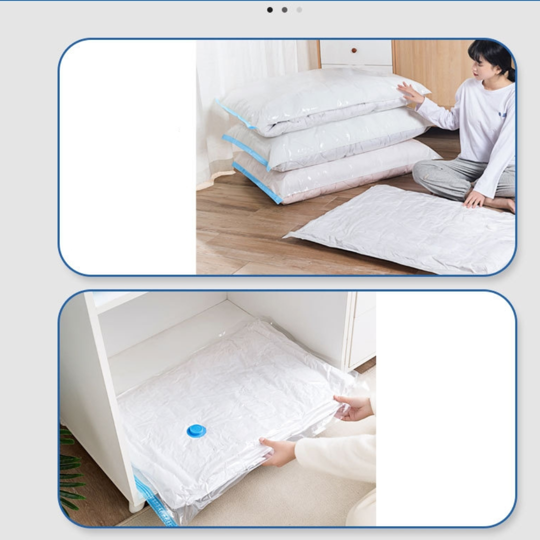 Kit de Bolsas para Guardar Ropa al Vacío + Aspirador