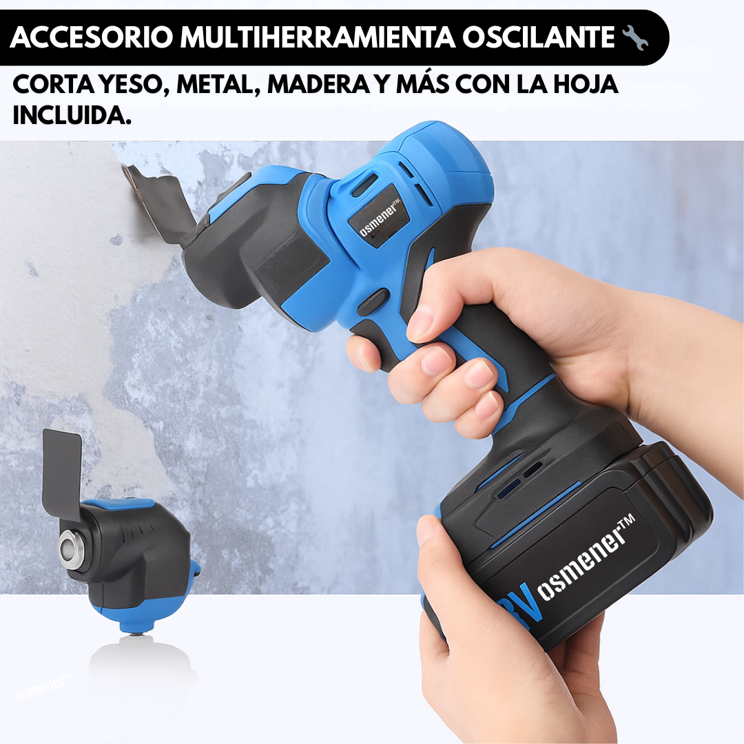 Herramienta Inalambrica 6 En 1 Taladro + Motosierra + Lija OSMENER con 2 baterías