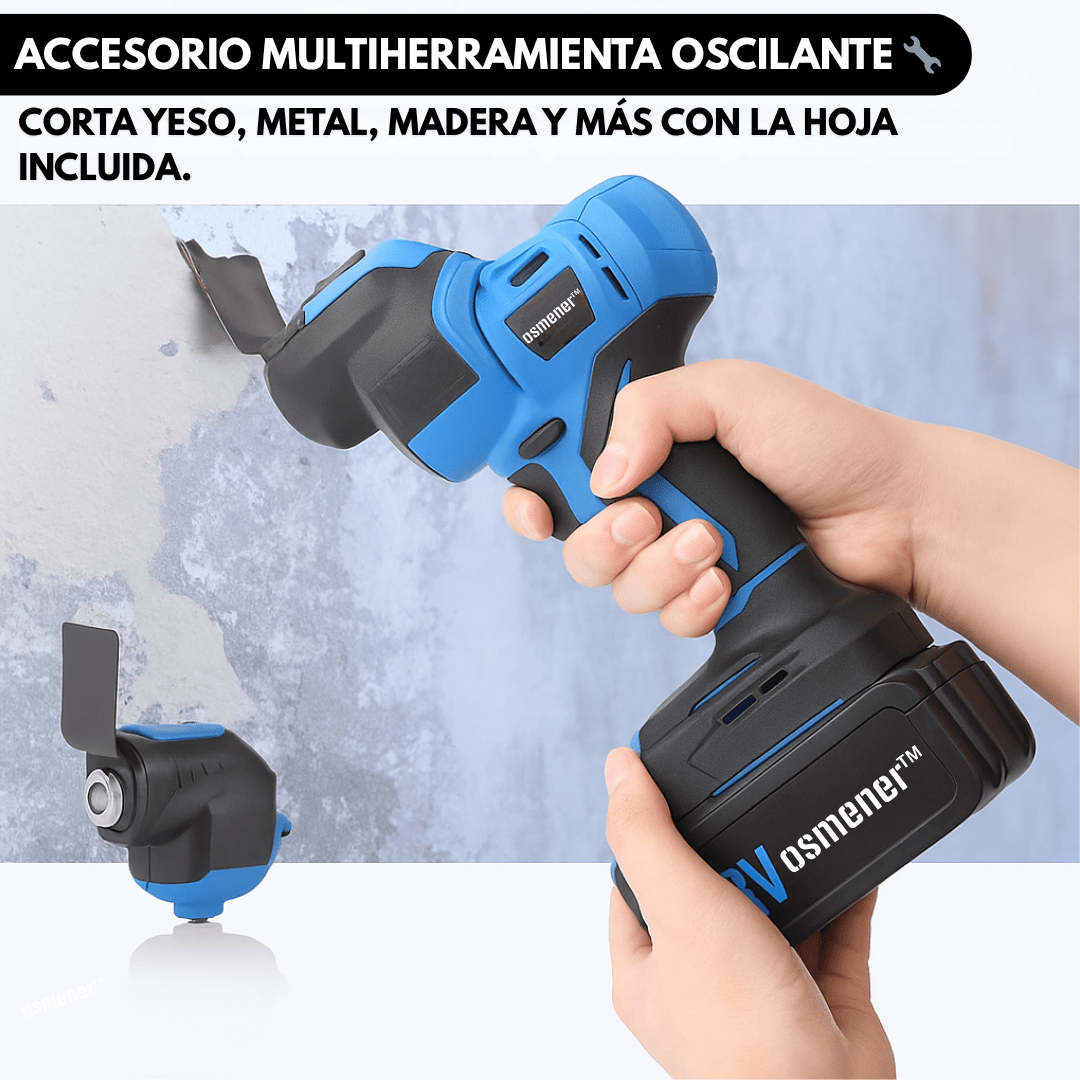 Herramienta Inalambrica 6 En 1 Taladro + Motosierra + Lija OSMENER con 2 baterías - Muy Moderna Uruguay