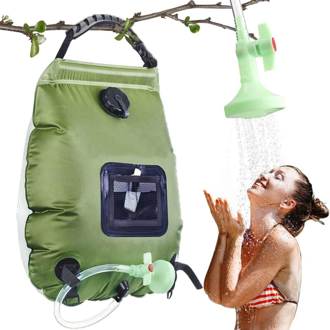 Ducha Portátil Solar Para Camping Bolsa 20 Litros Y Cabezal