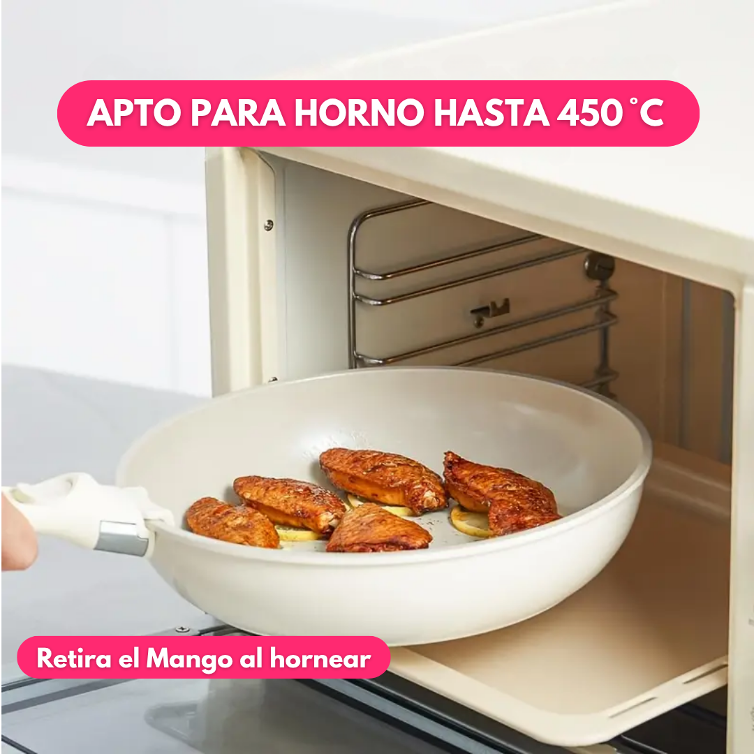 Juego de Ollas Antiadherente 11 Piezas Con Mango Removible
