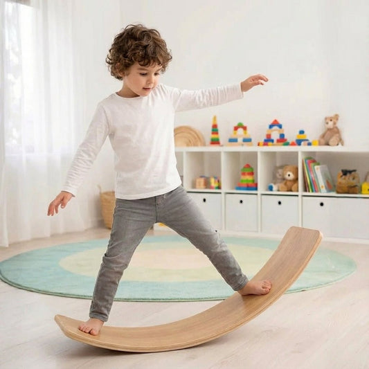 Balancín Montessori De Madera Para Niños Tabla Curva De Equilibrio - Muy Moderna Uruguay