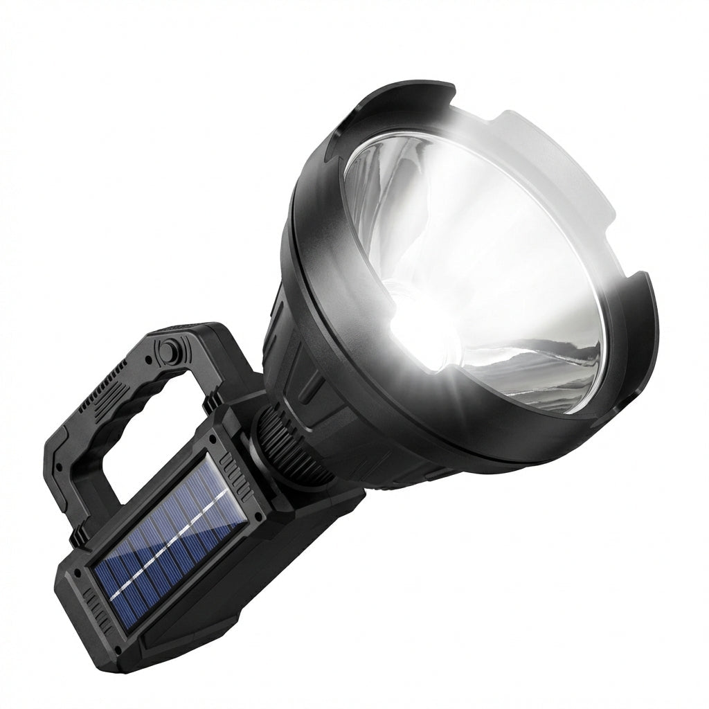 Linterna con Carga Solar, Focos de Colores Y Emergencia