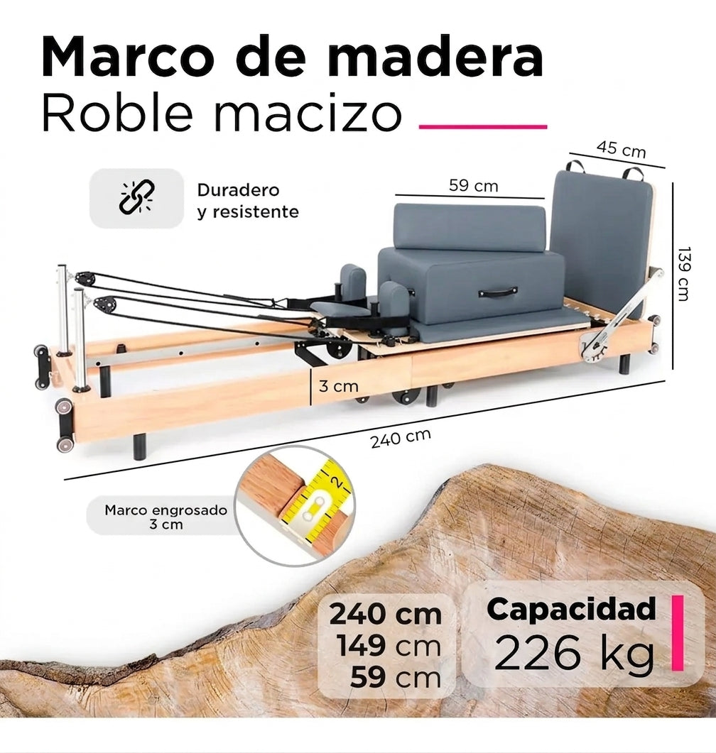 Cama Pilates Reformer Plegable Profesional Con Accesorios Unbreak™