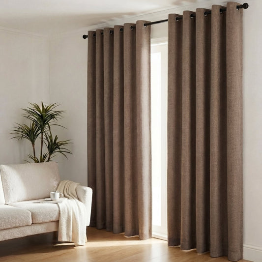 Cortina Blackout 100% En 2 Paños De 140x220cm Textura Lino - Muy Moderna Uruguay