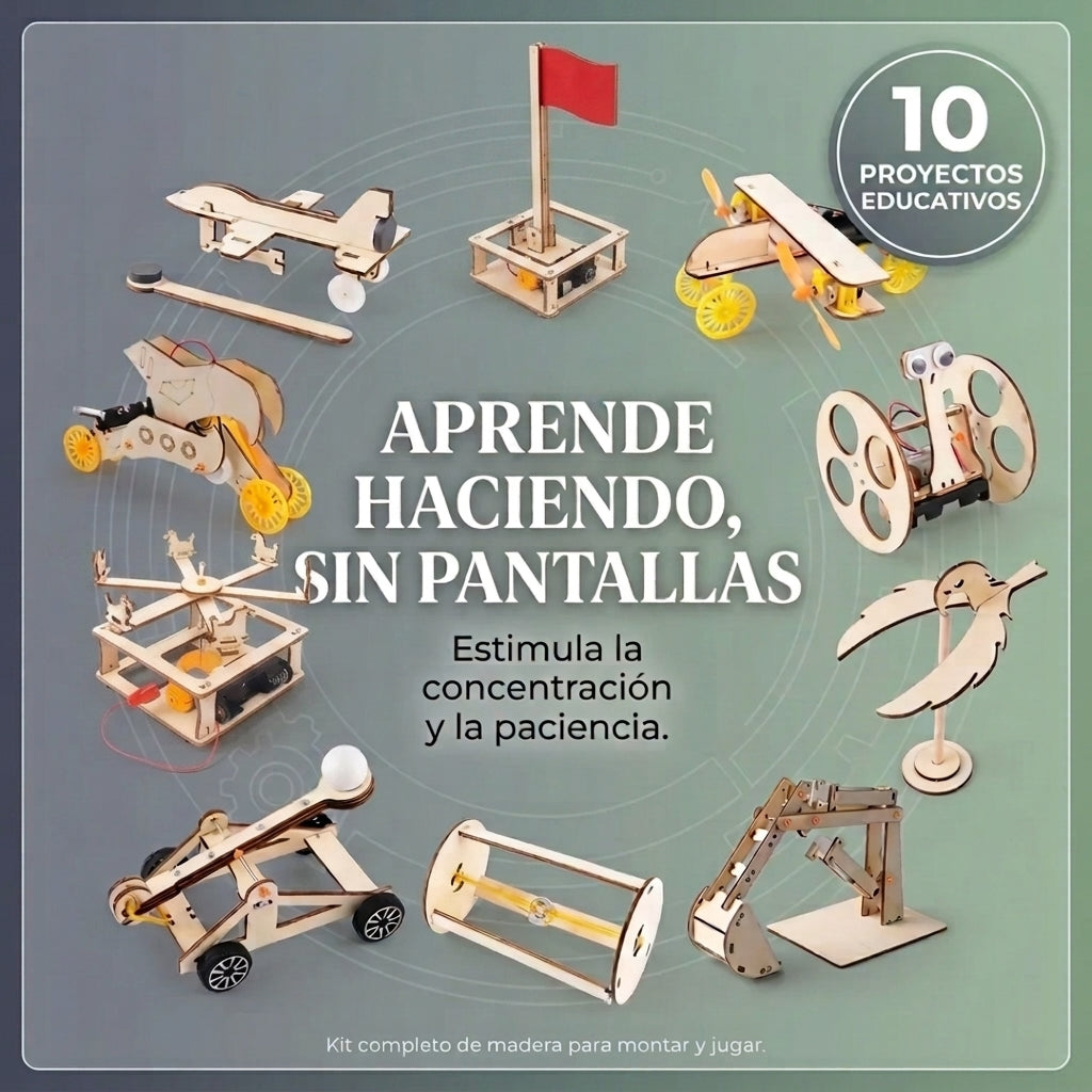 Kit STEM de Madera para Armar – Robot Educativo para Niños