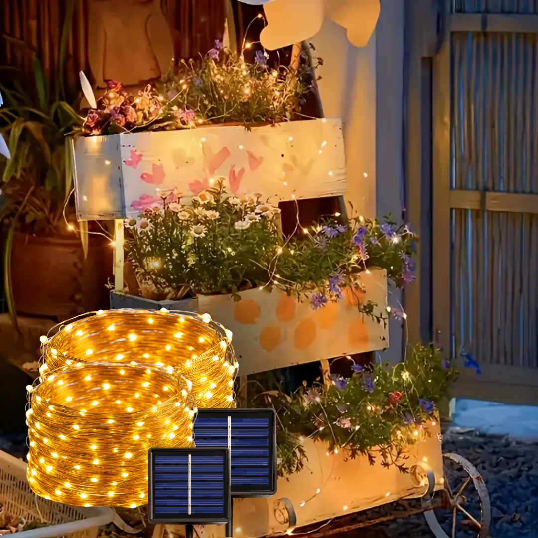 Guirnaldas Solares Hadas para Jardín Set x2 (total 40 metros)