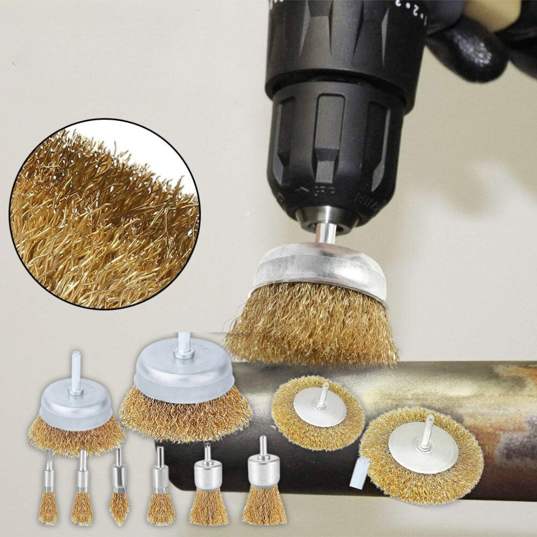 Juego de 10 Cepillos de Alambre para Taladro Limpieza Lijado