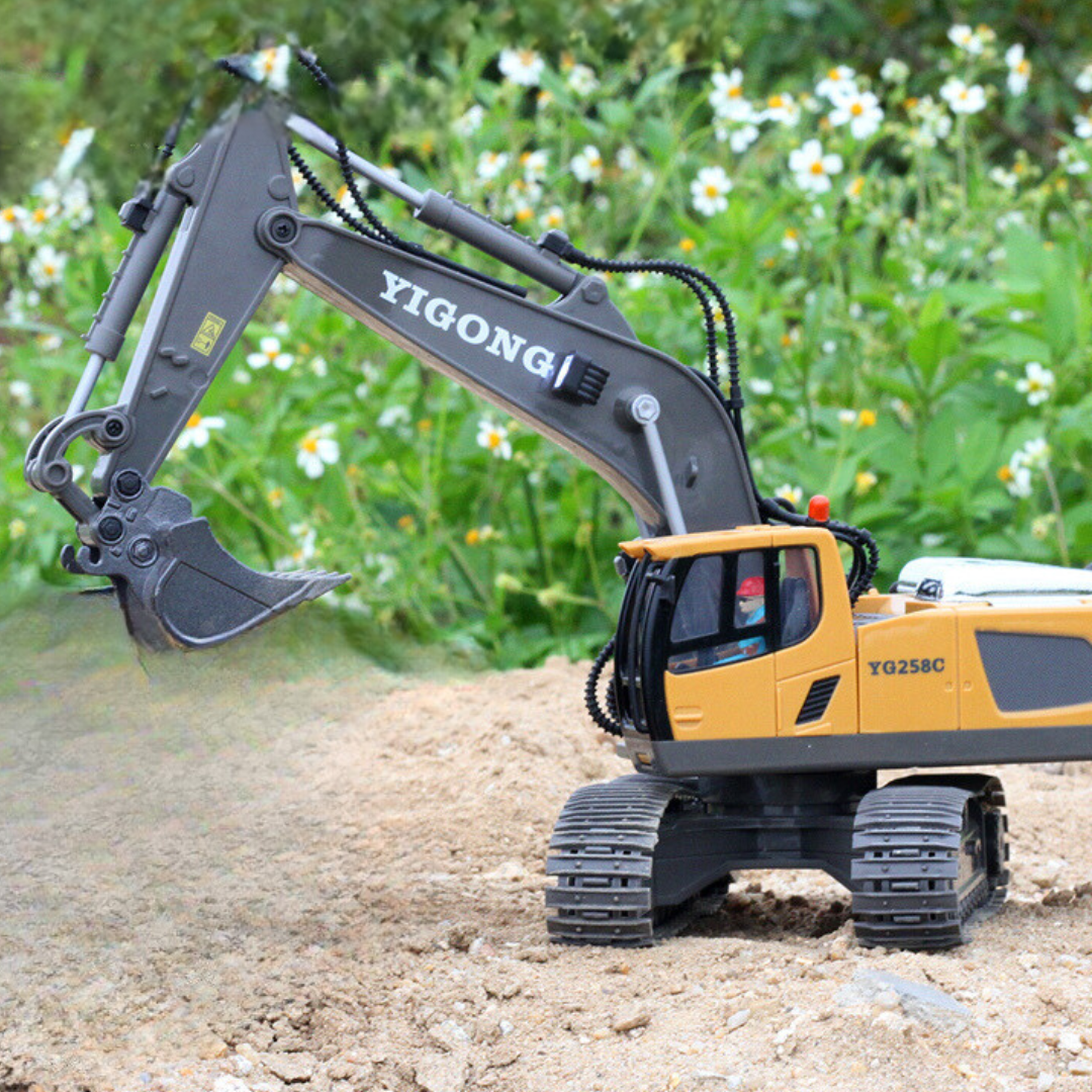 Juguete Excavadora Realista Con Brazo Control Remoto