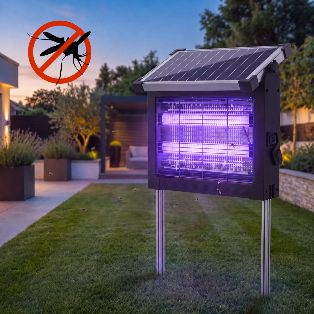 Lámpara Mata Mosquitos Solar UV para Exterior e Interior