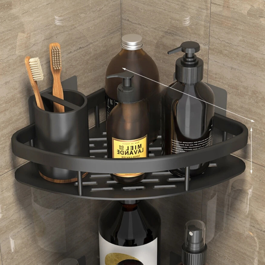Estante Esquinero Metálico de Baño para Jabón y Shampoo