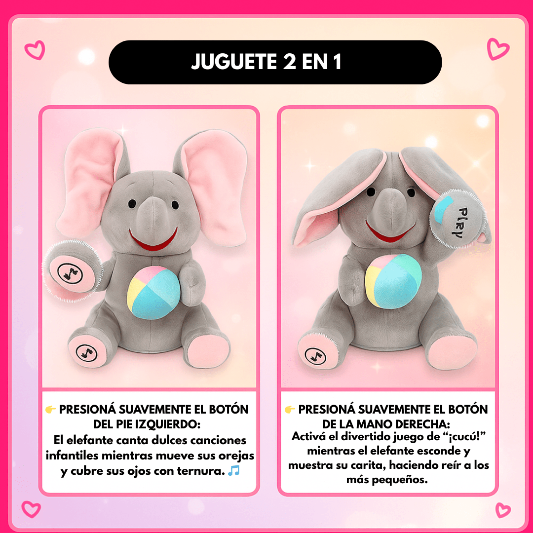 Peluche Elefante Interactivo Musical Con Movimiento Y Canciones - Muy Moderna Uruguay