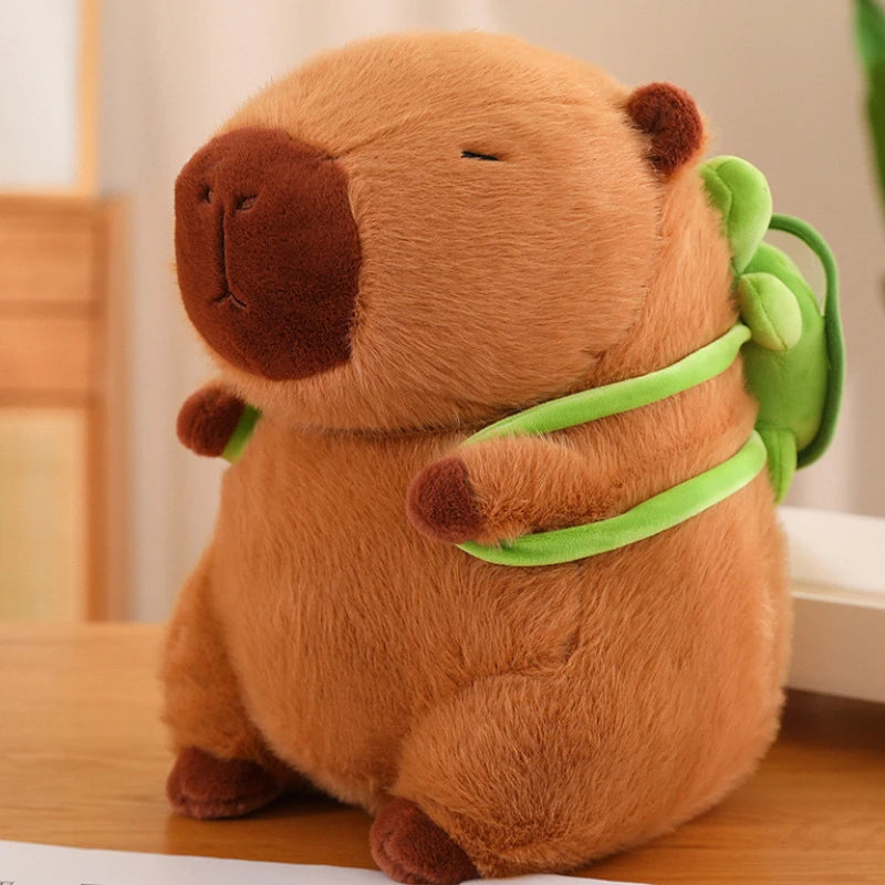 Juguete Capibara de Peluche con Mochila de Tortuga