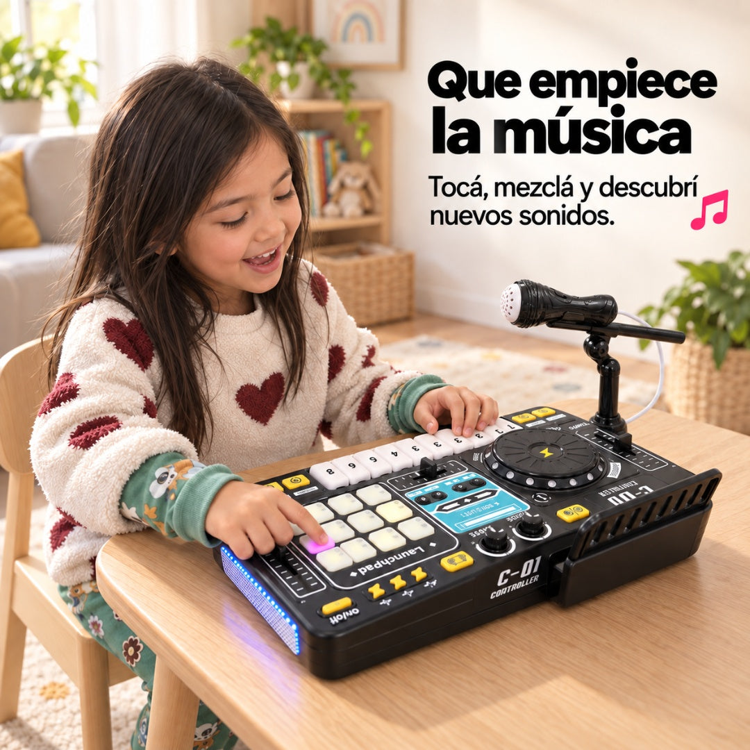 Consola DJ Infantil con Piano y Micrófono — Tocá y Cantá
