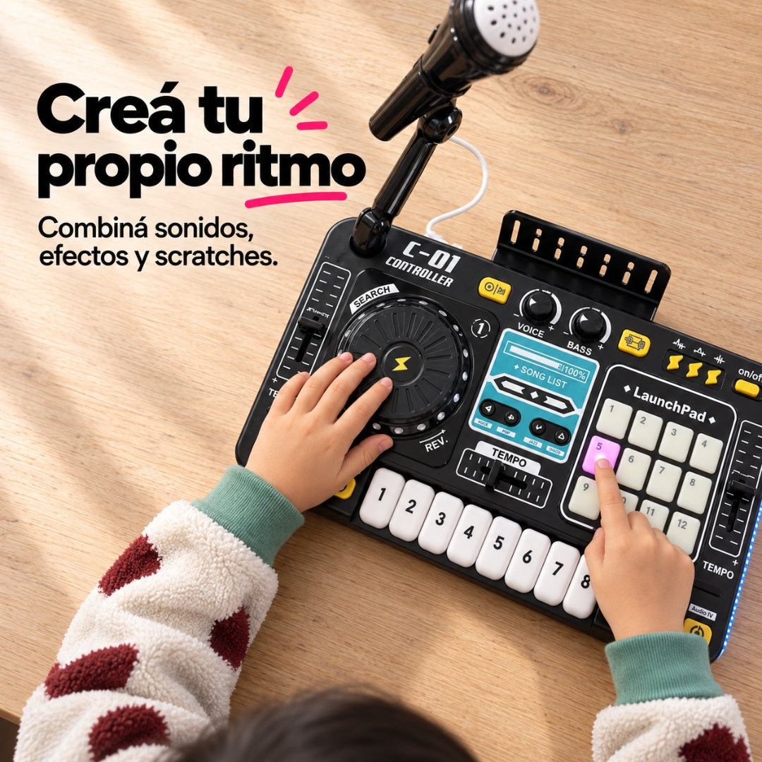 Consola DJ Infantil con Piano y Micrófono — Tocá y Cantá