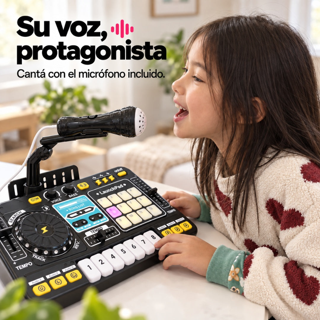 Consola DJ Infantil con Piano y Micrófono — Tocá y Cantá