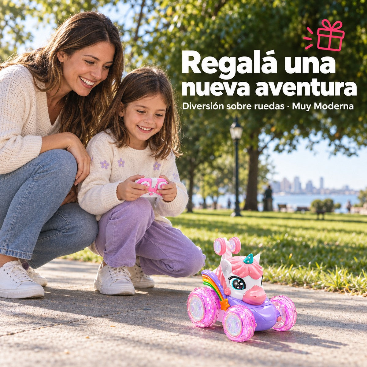 Auto Unicornio a Control Remoto 4x4 con Luces y Giros 360°